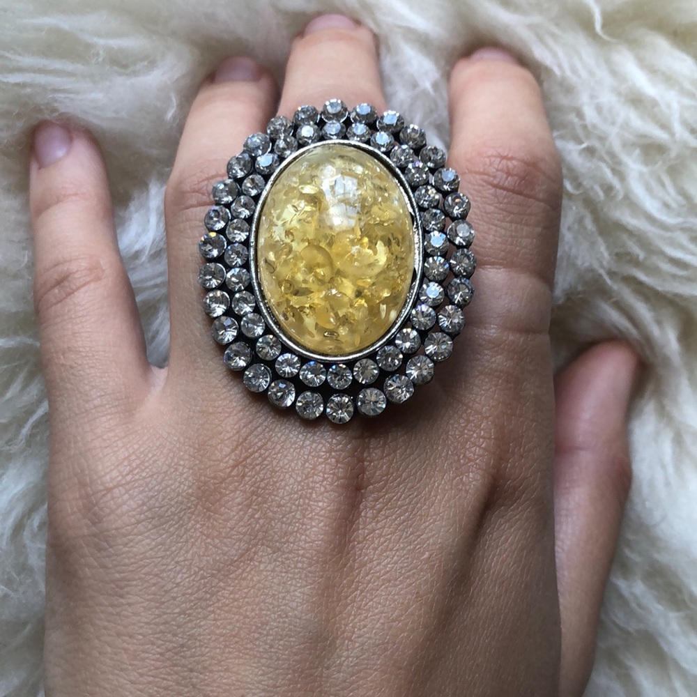 Oversized Marie Antoinette  Crystal Ring